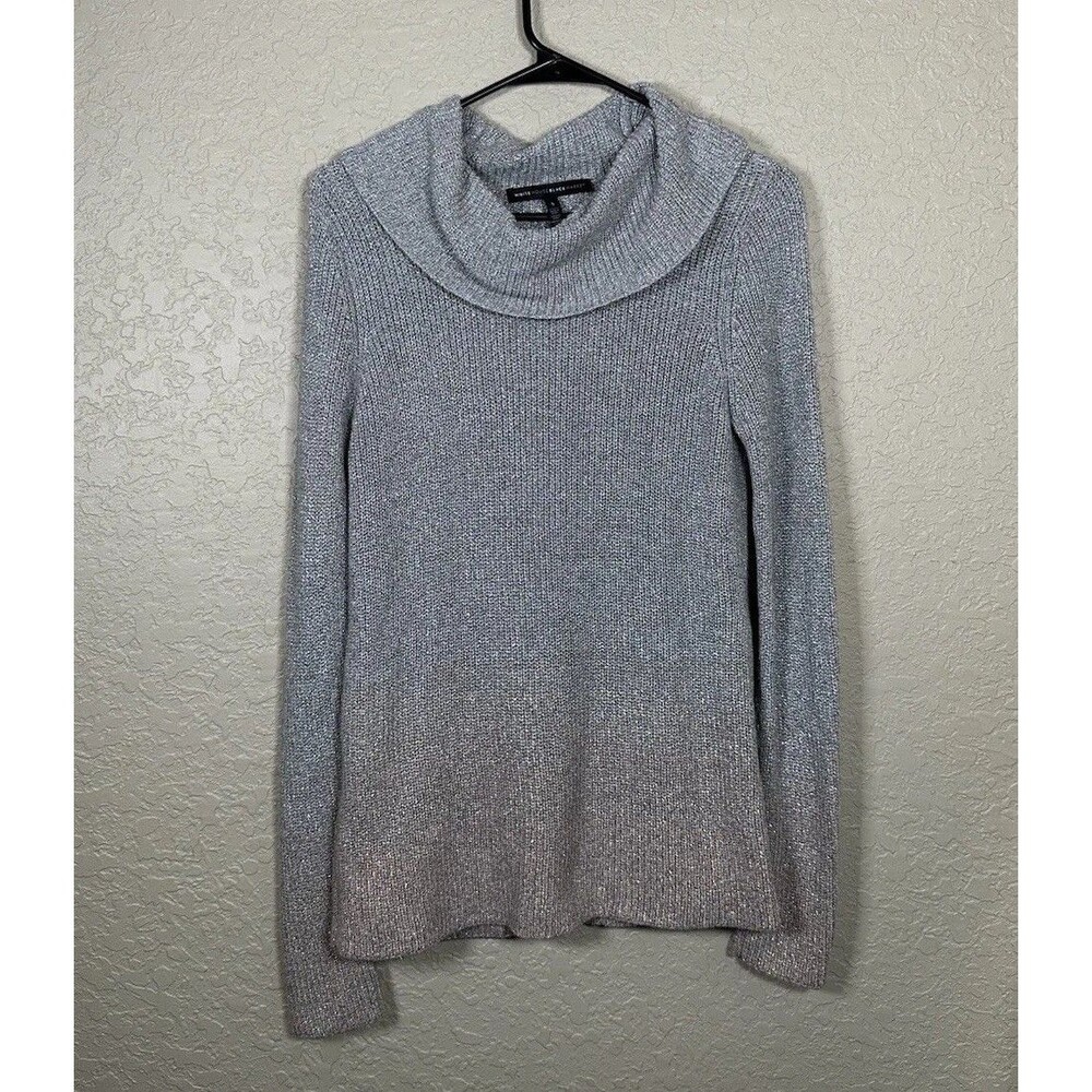White House Black Market Silver Rose Gold Cowl Neck Sweater Women’s Size S Small